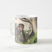 Mug Aquarelle Vintage de singe de la jungle (Devant gauche)