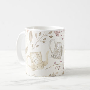 Mug Aquarelle vintage Jardin Arrosage Floral Can