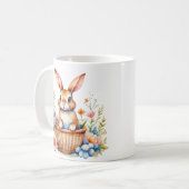 Mug Aquarelle vintage Lapin de Pâques Personnalisé (Devant gauche)