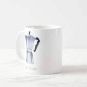 Mug Aquarelle vintage Moka café percolateur (Devant gauche)