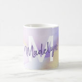 Mug Aquarelle violet Abstrait Girly Luxury Monogramme (Centre)