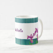 Mug Aquarelle violet Iris Botanique Floral Art (Devant droit)