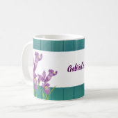 Mug Aquarelle violet Iris Botanique Floral Art (Devant gauche)