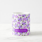 Mug Aquarelle violet Jardin Floral Personnalisé (Centre)
