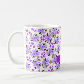 Mug Aquarelle violet Jardin Floral Personnalisé (Gauche)