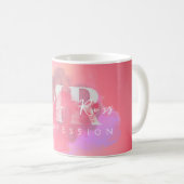 Mug Aquarelle violet logo Rose or violet fumée (Devant droit)