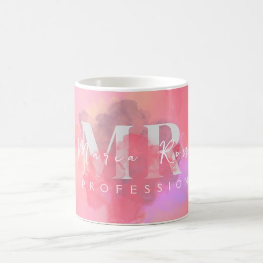 Mug Aquarelle violet logo Rose or violet fumée (Centre)