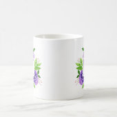 Mug Aquarelle violet Roses Personnalisé Monogramme (Centre)