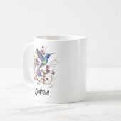 Mug Aquarelle violette et bleue Coiffure florale colib (Devant gauche)