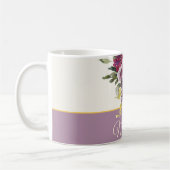Mug Aquarelle violette et bordeaux florale personnalis (Gauche)
