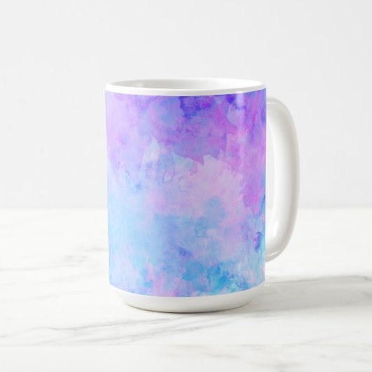 Mug Aquarelle violette et turquoise (Devant droit)