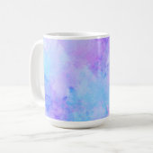 Mug Aquarelle violette et turquoise (Devant gauche)