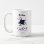 Mug Aquarelle violette Florale mère de la mariée (Gauche)