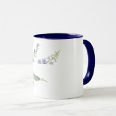 Mug Aquarelle violette florale personnalisée (Devant droit)