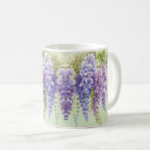 Mug Aquarelle violette glycine florale lilas botanique (Devant droit)