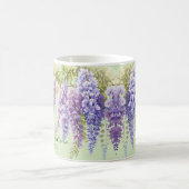 Mug Aquarelle violette glycine florale lilas botanique (Centre)