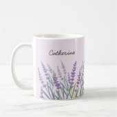 Mug Aquarelle violette Lavande Florale (Gauche)