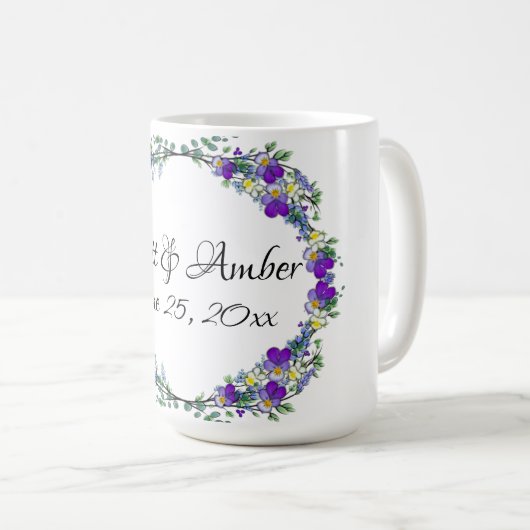 Mug Aquarelle violette Lavender Eucalyptus (Devant droit)