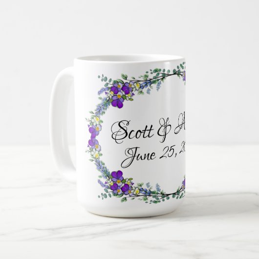 Mug Aquarelle violette Lavender Eucalyptus (Devant gauche)