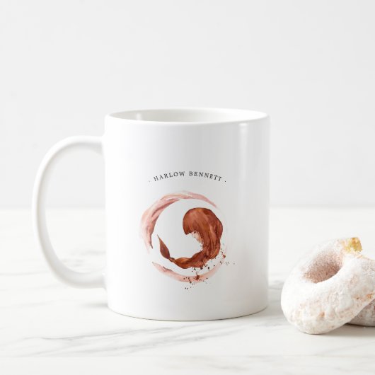 Mug Aquarelle Virgo Astrologie Zodiac | Monogramme (Avec donut)