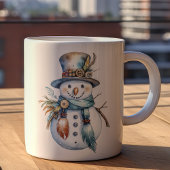 Mug Aquarelle Whimsal Boho Snowman Noël