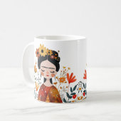 Mug Aquarelle Whimsical Frida Kahlo illustration (Devant gauche)