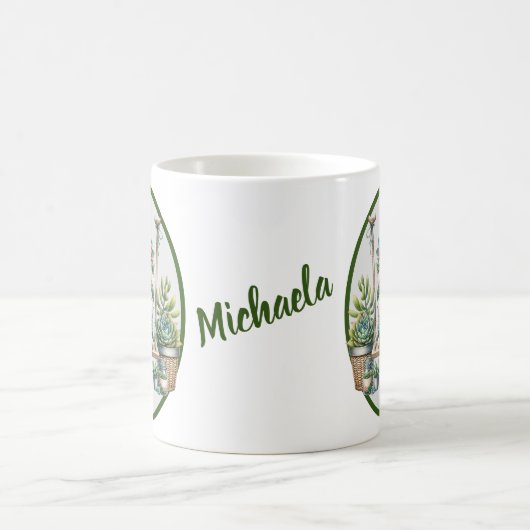 Mug Aquarelle Whimsical Gnome Succulent (Centre)