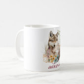 Mug Aquarelle Wolf Boug de café personnalisé (Devant gauche)