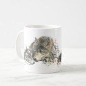 Mug Aquarelle Wolf Parent Cubs (Devant gauche)