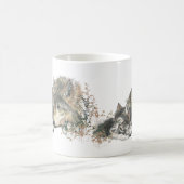 Mug Aquarelle Wolf Parent Cubs (Centre)