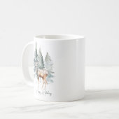 Mug Aquarelle Woodland Deer Forest Vacances (Devant gauche)