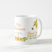 Mug Aquarelle Yellow Sunflower Appréciation de l'ensei (Devant droit)