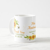 Mug Aquarelle Yellow Sunflower Appréciation de l'ensei (Devant gauche)