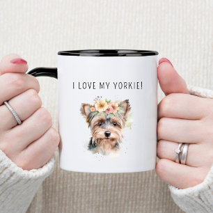 Mug Aquarelle Yorkie Girl I Love my Yorkie