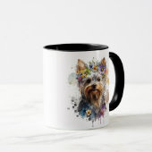 Mug Aquarelle Yorkie Yorkshire Terrier Chien de compag (Devant droit)