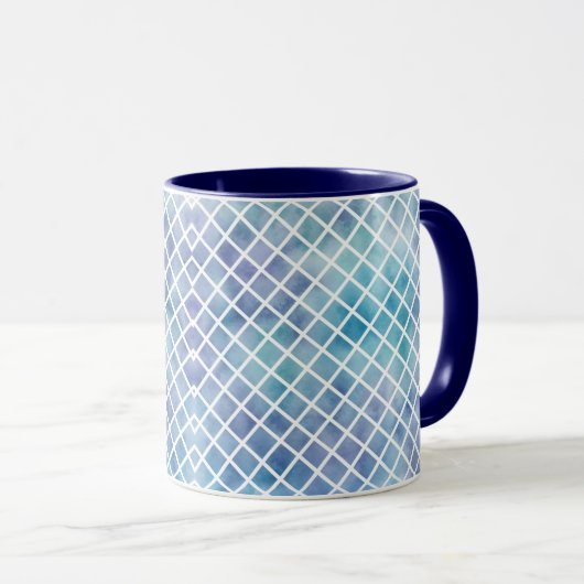 Mug Aquarelles bleu pourpre (Devant droit)