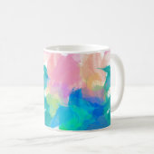 Mug Aquarelles bleu vert Pêche jaune (Devant droit)