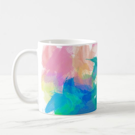 Mug Aquarelles bleu vert Pêche jaune (Gauche)