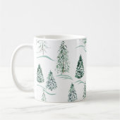 Mug Aquarelles de Noël. Forêt d'hiver. (Gauche)