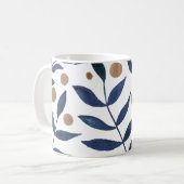 Mug Aquarelles et baies - indigo et beige (Devant gauche)