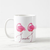 Mug Aquarelles Flamants roses roses illustration (Gauche)