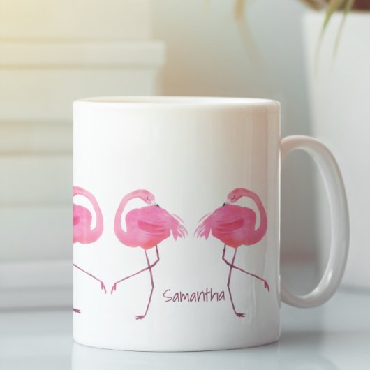 Mug Aquarelles Flamants roses roses illustration