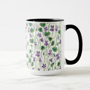 Mug Aquarelles violettes sur blanc cassé
