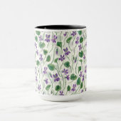 Mug Aquarelles violettes sur blanc cassé (Centre)