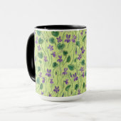 Mug Aquarelles violettes sur miel (Devant gauche)