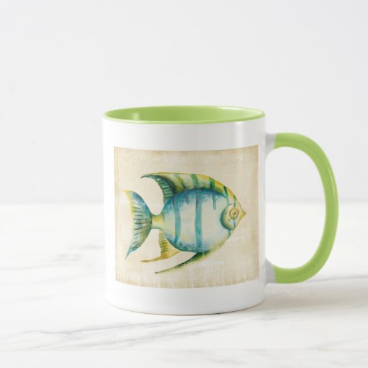 Mug Aquarium bleu et jaune Poisson (Droite)