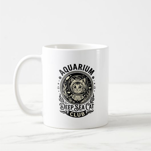Mug Aquarium Chat de mer profond Graphique de chat drô (Gauche)