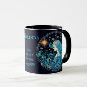 Mug Aquarius Anniversaire Cadeau Ajouter un nom Café N (Devant droit)