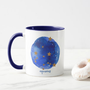 Mug aquarius Aquarelle Nuit Ciel Constellation Zodiac
