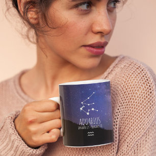 Mug Aquarius Constellation Zodiaque personnalisée
